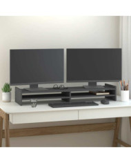 Support de moniteur Gris 100x27x15 cm Bois de pin solide | Mobilier & Déco