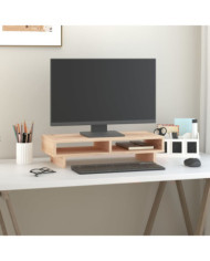 Support pour moniteur 60x27x14 cm Bois de pin solide | Mobilier & Déco