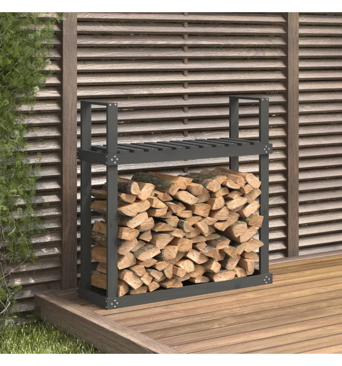 Support pour bois de chauffage Gris 110x35x108,5 cm Bois de pin | Mobilier & Déco