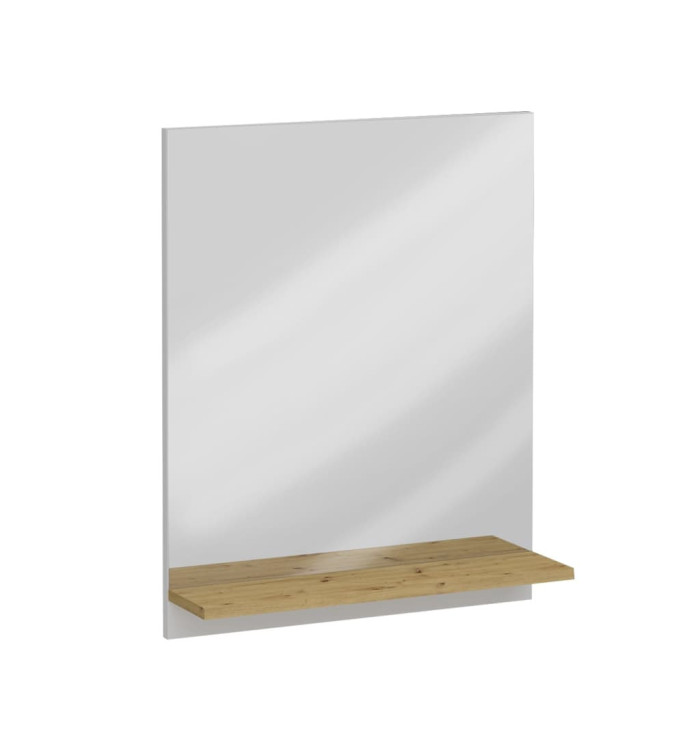 FMD Miroir mural avec étagère 54,5x13,5x67,5 cm Chêne artisanal | Mobilier & Déco