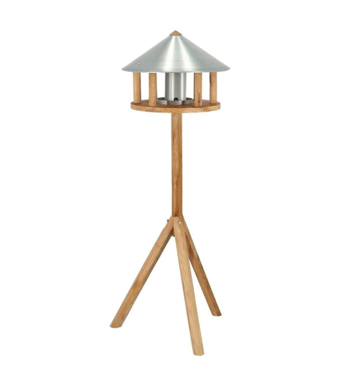Esschert Design Mangeoire à oiseaux avec silo et toit rond Zinc | Mobilier & Déco
