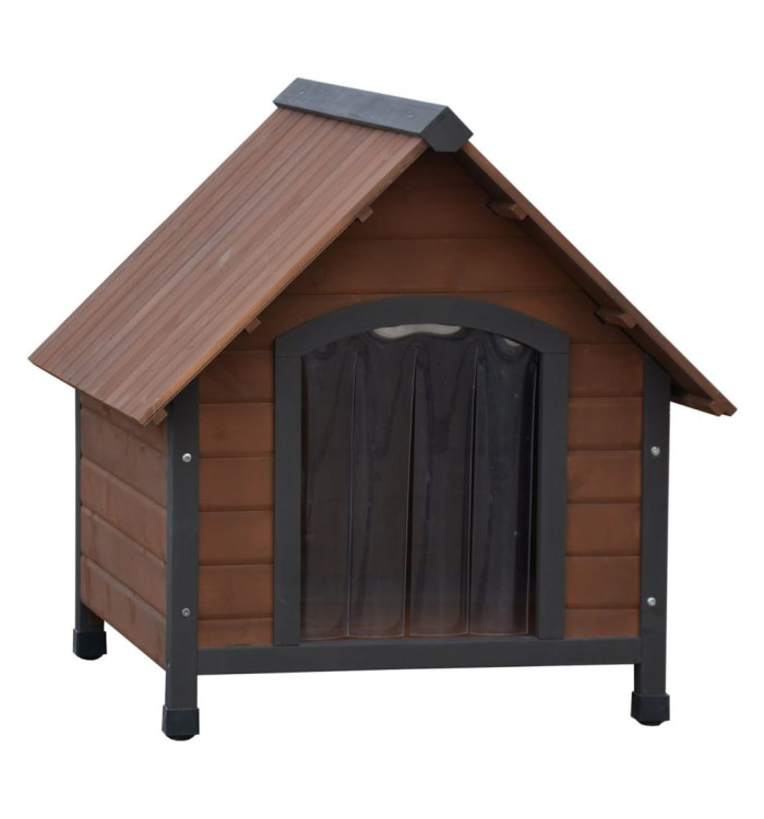 @Pet Niche pour chiens avec rabats en plastique Marron 76x76x72 cm | Mobilier & Déco