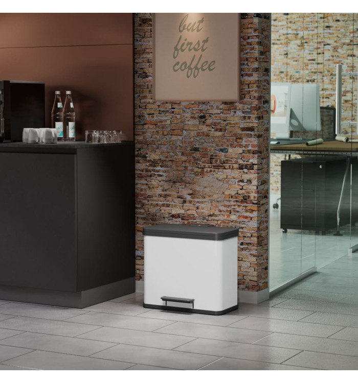 Hailo Poubelle à pédale Oko Trio Plus Taille L 3x9 L Blanc 0633-230 | Mobilier & Déco