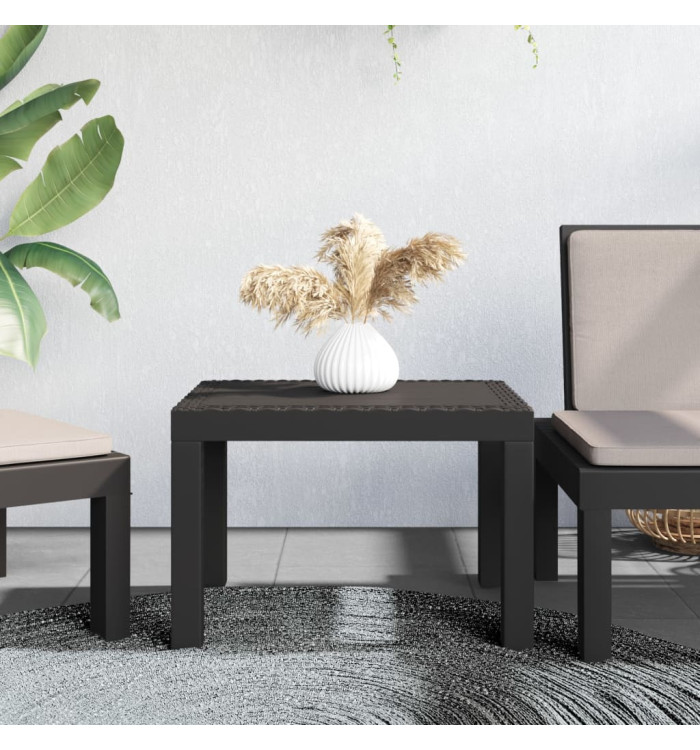 Table de jardin anthracite 59x47x40 cm PP | Mobilier & Déco