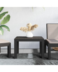 Table de jardin anthracite 59x47x40 cm PP | Mobilier & Déco