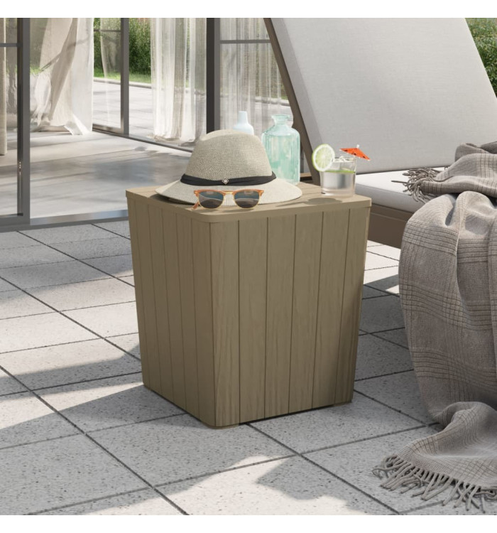 Table de jardin avec couvercle amovible marron polypropylène | Mobilier & Déco