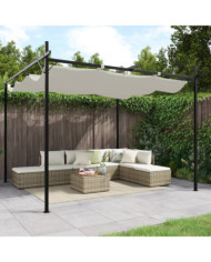 Pergola avec toit rétractable crème 295x292x230 cm | Mobilier & Déco