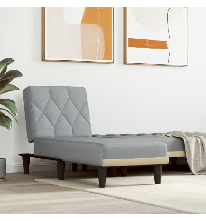 Chaise longue gris clair tissu | Mobilier & Déco