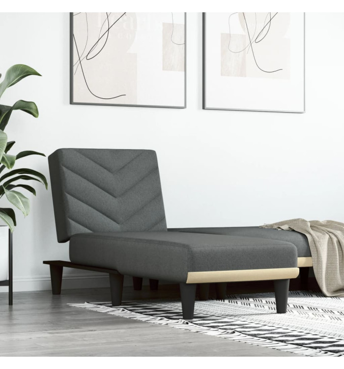 Chaise longue gris foncé tissu | Mobilier & Déco