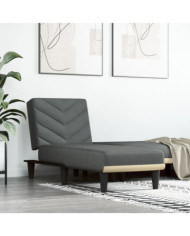 Chaise longue gris foncé tissu | Mobilier & Déco