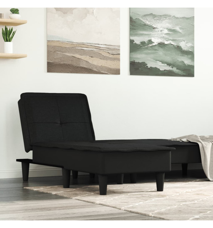 Chaise longue noir tissu | Mobilier & Déco