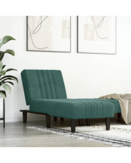Chaise longue vert foncé velours | Mobilier & Déco