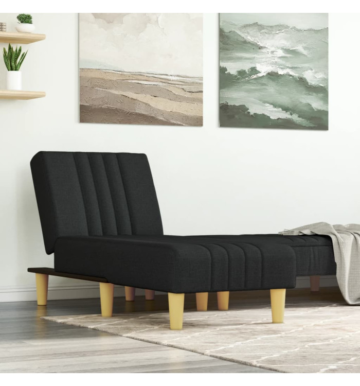 Chaise longue noir tissu | Mobilier & Déco