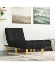 Chaise longue noir tissu | Mobilier & Déco