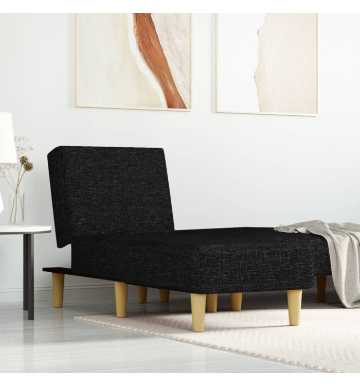 Chaise longue noir tissu | Mobilier & Déco