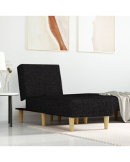 Chaise longue noir tissu | Mobilier & Déco