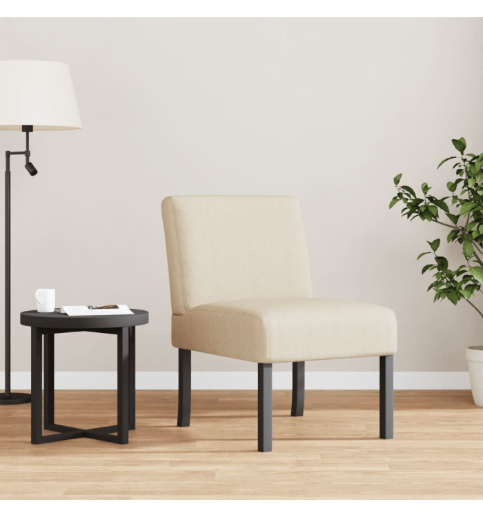 Fauteuil sans accoudoirs crème tissu | Mobilier & Déco