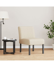 Fauteuil sans accoudoirs crème tissu | Mobilier & Déco