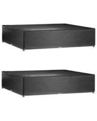 Housses de salon de jardin 2 pcs 16 œillets 240x240x55 cm carré | Mobilier & Déco