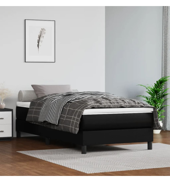 Matelas de lit à ressorts ensachés Noir 80x200x20 cm Similicuir | Mobilier & Déco