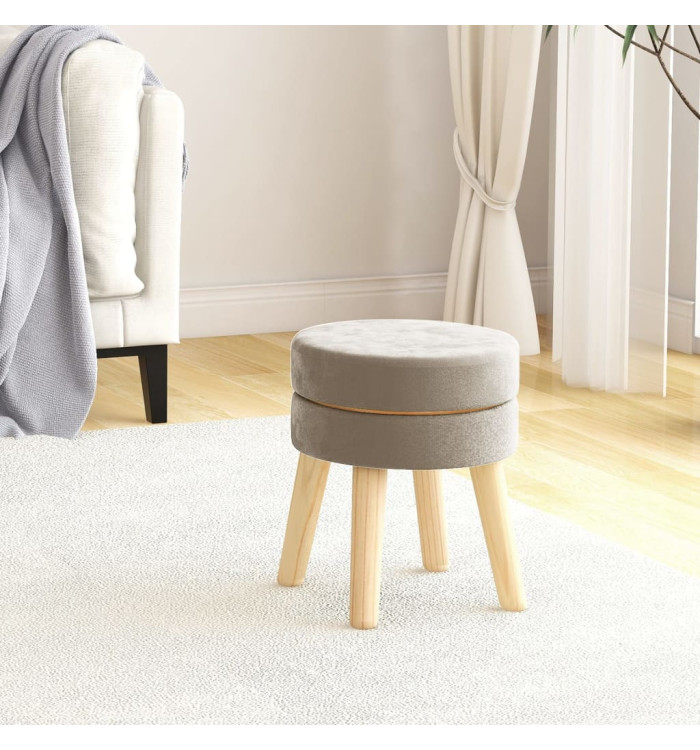Tabouret rond Gris foncé Velours | Mobilier & Déco