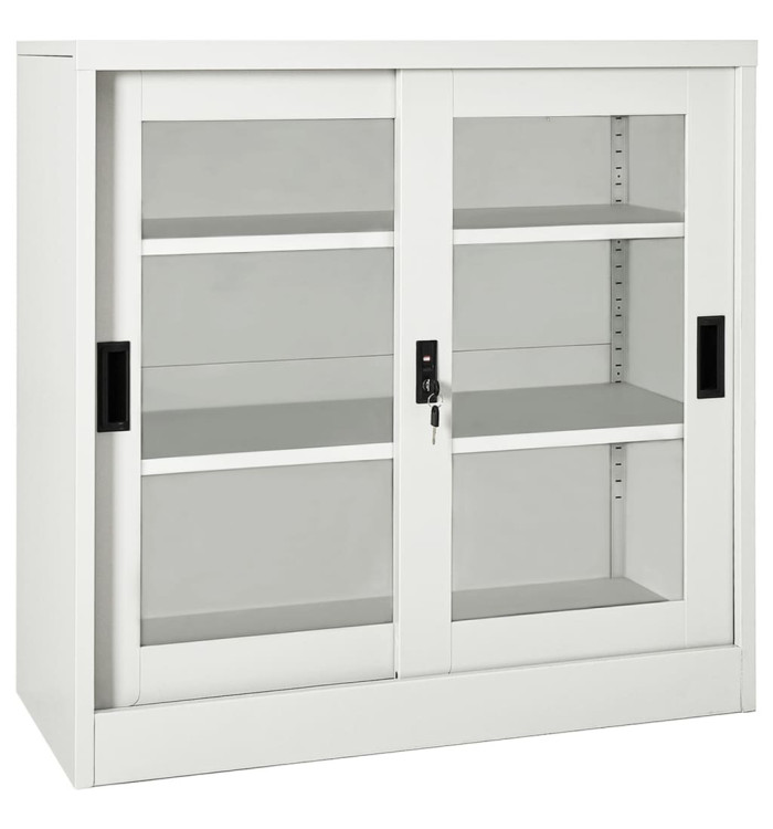 Armoire à portes coulissantes Gris clair 90x40x90 cm Acier | Mobilier & Déco