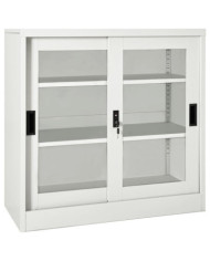 Armoire à portes coulissantes Gris clair 90x40x90 cm Acier | Mobilier & Déco