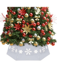 Jupe de sapin de Noël Argenté et blanc Ø68x25 cm | Mobilier & Déco