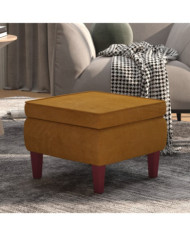 Tabouret avec pieds en bois Marron Velours | Mobilier & Déco