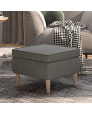 Tabouret avec pieds en bois Gris clair Tissu | Mobilier & Déco