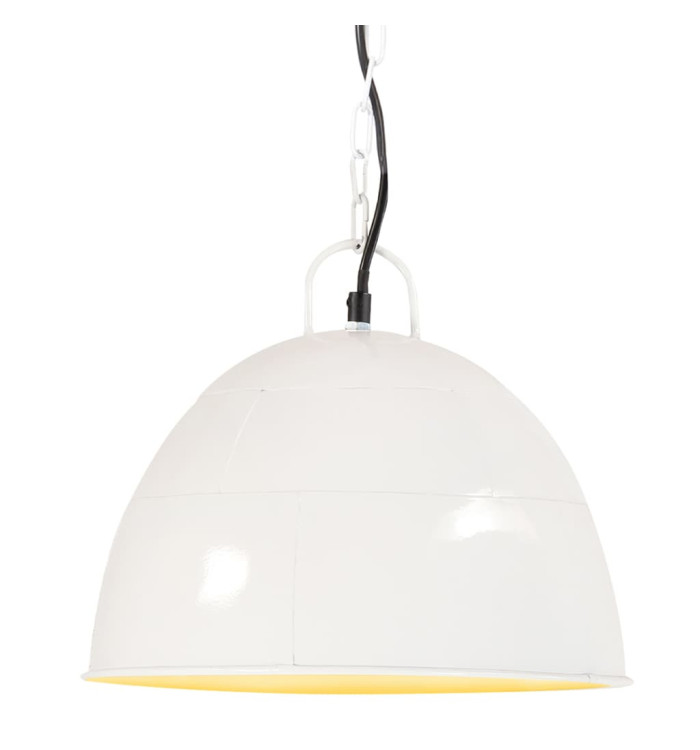 Lampe suspendue industrielle vintage 25 W Blanc Rond 31 cm E27 | Mobilier & Déco