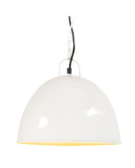 Lampe suspendue industrielle vintage 25 W Blanc Rond 31 cm E27 | Mobilier & Déco