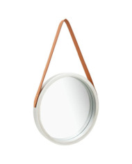 Miroir mural avec sangle 40 cm Argenté | Mobilier & Déco