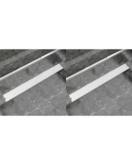 Drain de douche linéaire 2 pcs 1030 x 140 mm Acier inoxydable | Mobilier & Déco