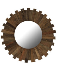 Miroir mural Bois de récupération massif 70 cm | Mobilier & Déco