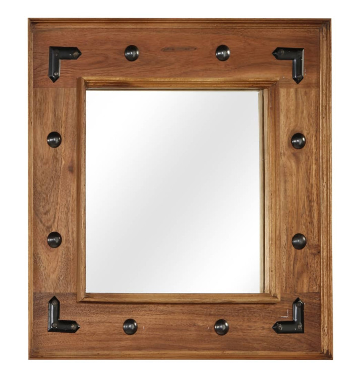 Miroir Bois d'acacia massif 50 x 50 cm | Mobilier & Déco