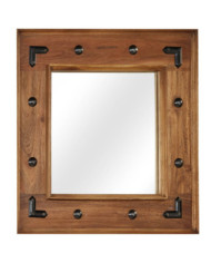 Miroir Bois d'acacia massif 50 x 50 cm | Mobilier & Déco