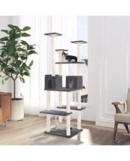 Arbre à chat avec griffoirs en sisal Gris foncé 167 cm | Mobilier & Déco