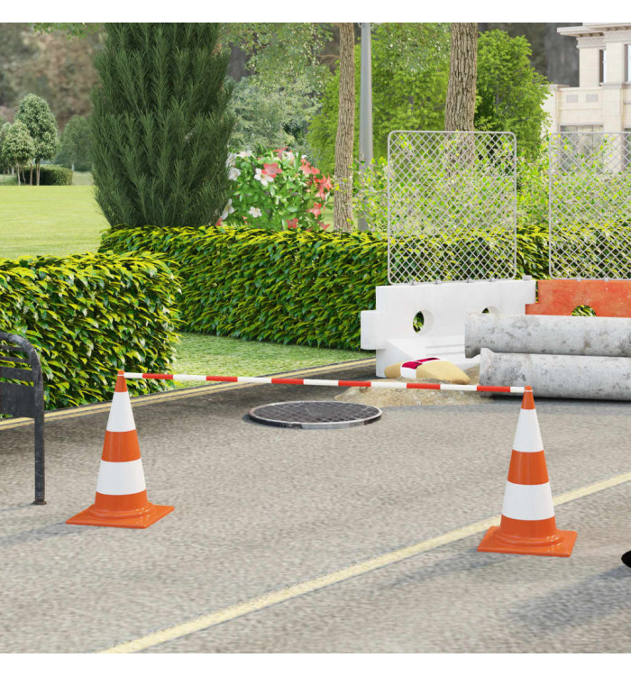 Barres de cônes de circulation rétractables 10pcs ABS 116-197cm | Mobilier & Déco
