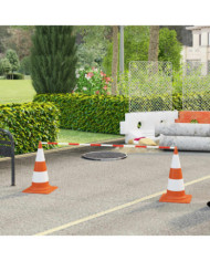 Barres de cônes de circulation rétractables 10pcs ABS 116-197cm | Mobilier & Déco
