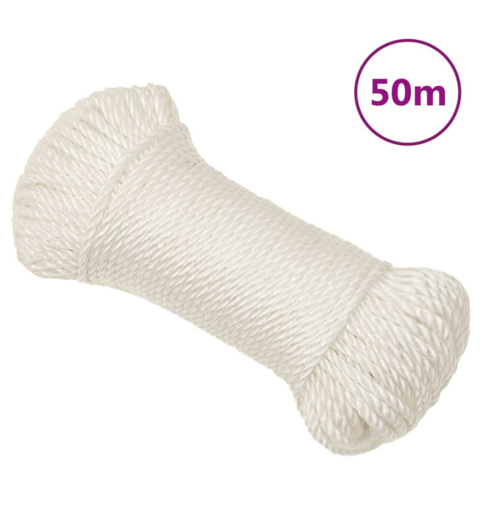 Corde de travail Blanc 6 mm 50 m polypropylène | Mobilier & Déco