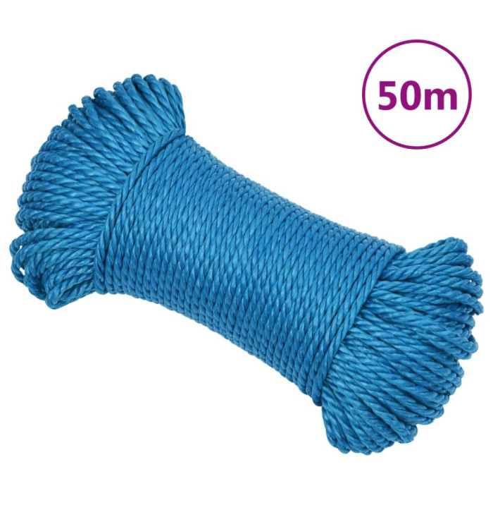 Corde de travail Bleu 6 mm 50 m Polypropylène | Mobilier & Déco
