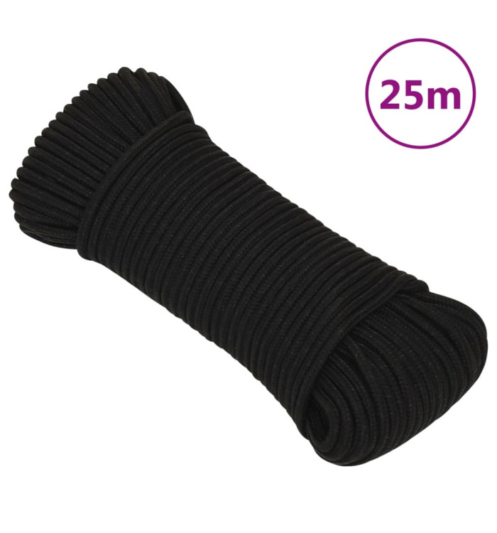 Corde de travail Noir 5 mm 25 m Polyester | Mobilier & Déco