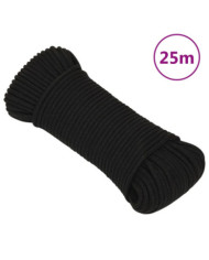 Corde de travail Noir 5 mm 25 m Polyester | Mobilier & Déco