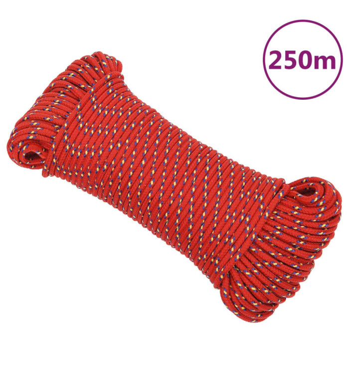 Corde de bateau Rouge 4 mm 250 m Polypropylène | Mobilier & Déco
