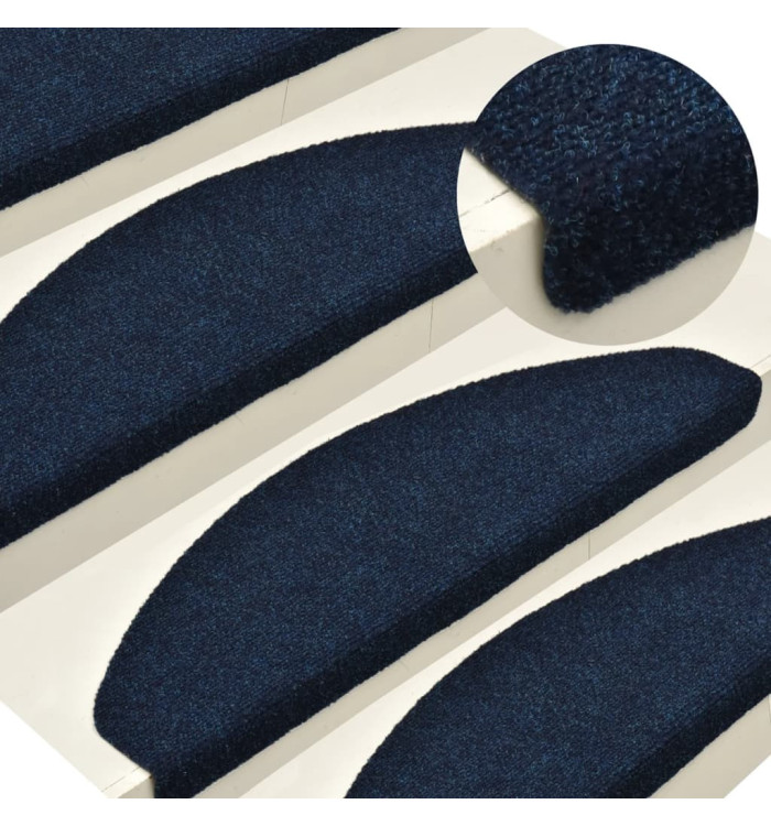 Tapis autoadhésifs de marches 5 pcs Bleu 65x21x4 cm Aiguilleté | Mobilier & Déco