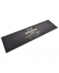 Tapis de cuisine lavable impression cuisine noir 45x150 cm | Mobilier & Déco
