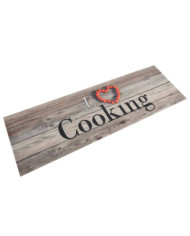 Tapis de cuisine lavable impression cuisine gris 60x180 cm | Mobilier & Déco