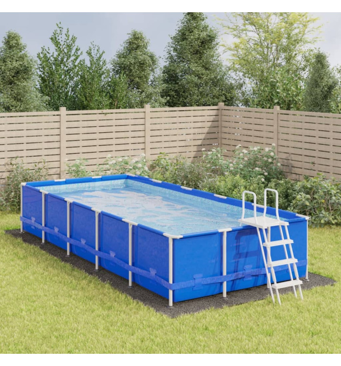 Bâche de piscine gris clair 750x370 cm géotextile polyester | Mobilier & Déco