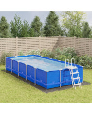 Bâche de piscine gris clair 750x370 cm géotextile polyester | Mobilier & Déco